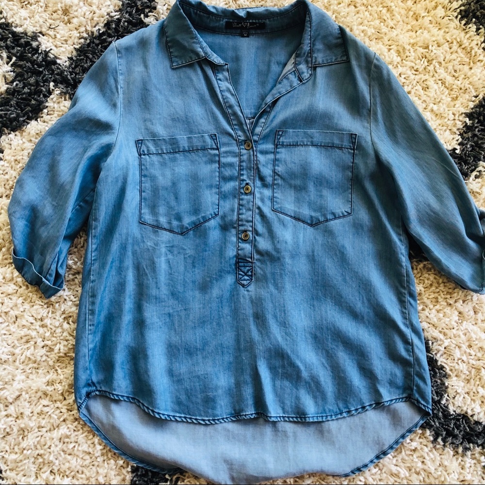 Denim Chambray Blouse